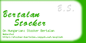 bertalan stocker business card